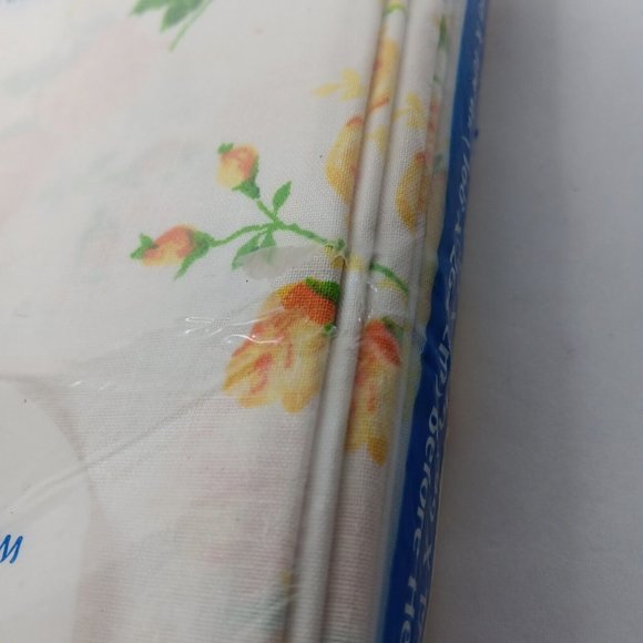 Vintage Dan River Twin Flat Sheet White Yellow Roses No Iron Fortrel 66x104 READ - Picture 7 of 9
